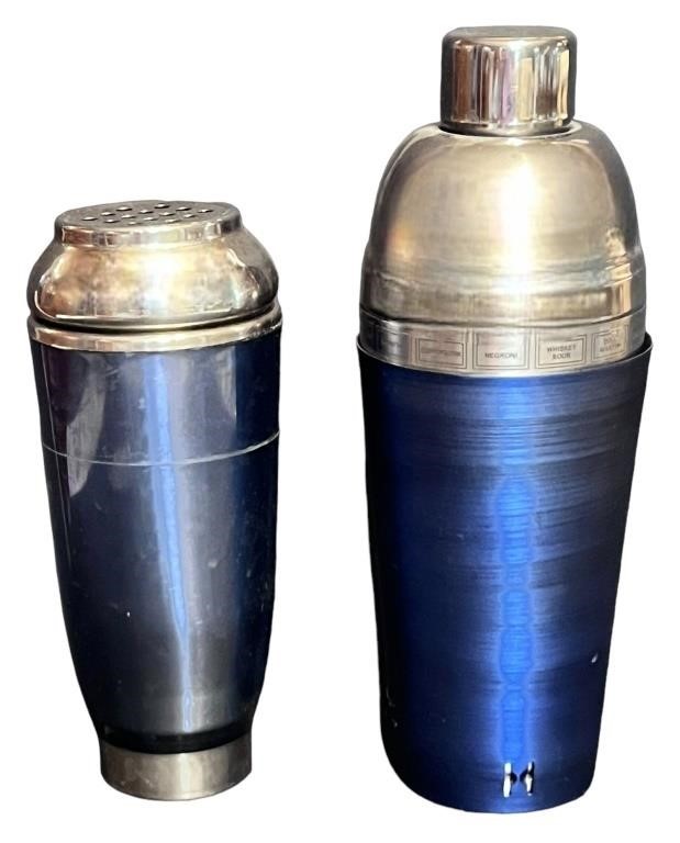 Blue Vintage Cocktail Shakers