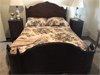 Antique Curved Bed and Bedding