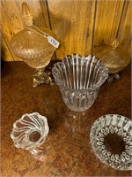 mixture of glass ware & amber glass