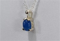 Sterling Silver Chalcedony Cabochon Necklace