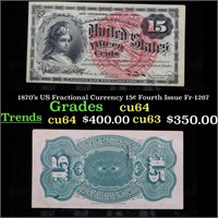 1870's US Fractional Currency 15¢ Fourth Issue Fr-