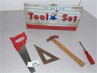 Tool Set in a tin Tool Box.