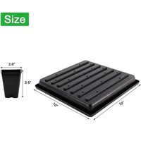 Artilife Square Black Plastic Nursery Pots 16Pcs