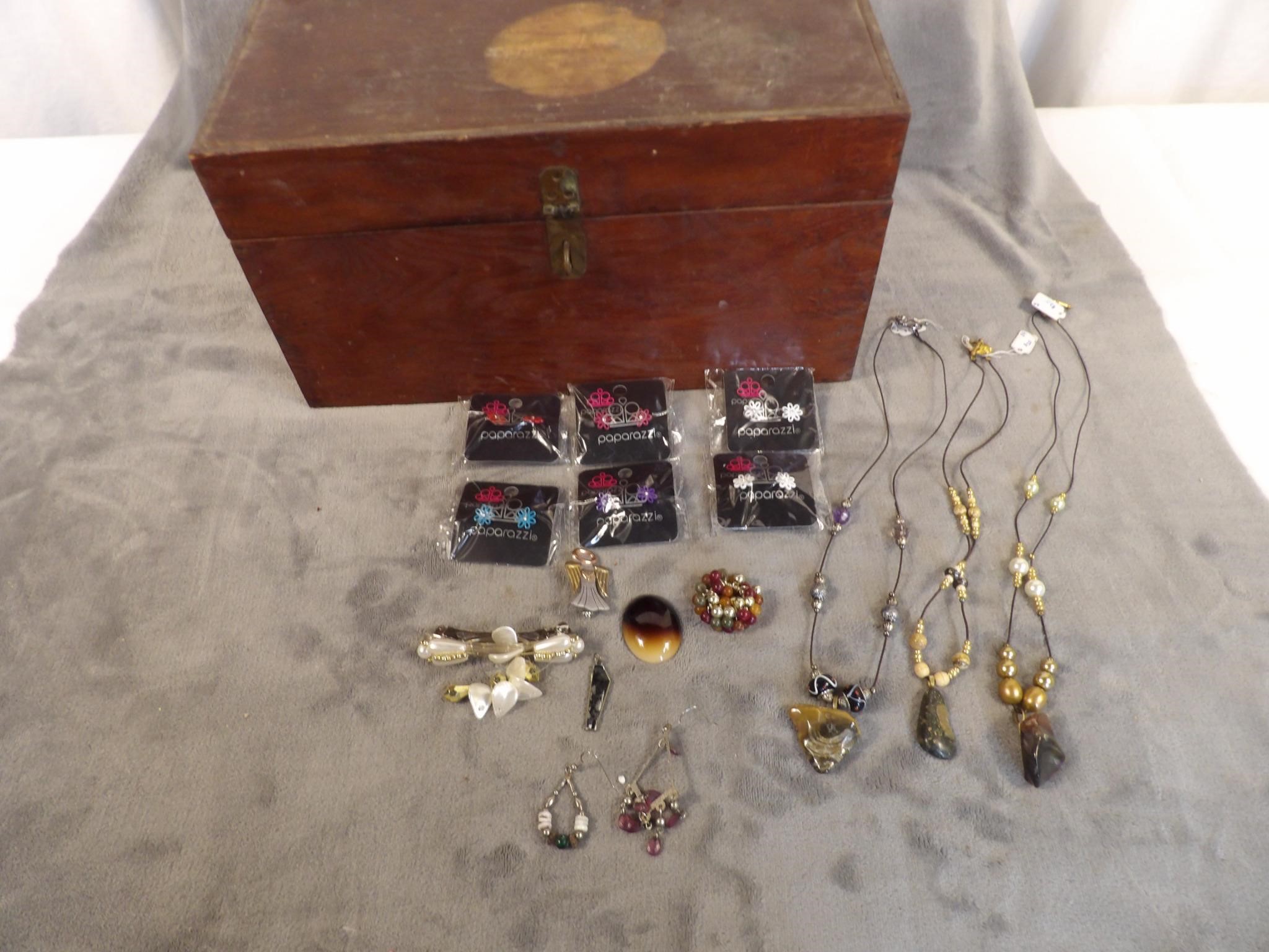 Lot of assorted jewelry with vintage box