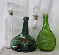 4 pcs. Vintage Liquor Decanters - 1 Wheaton Glass