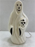 BLOW MOLD GHOST HOLDING A SKULL - 13" TALL