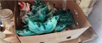 Ceramic Christmas tree and contents of box