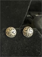 Sterling Button Post Earrings