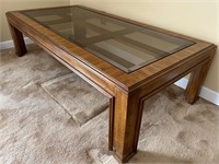 Wood / Beveled Glass Coffee Table