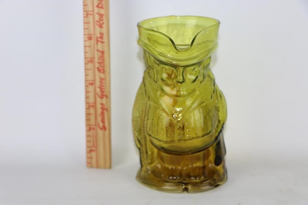 Vtg Jabawga Glass Amber Friar Mug