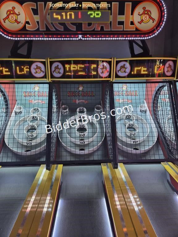 Skee Ball Lane Each. (3rd from Left Unit)