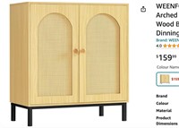 WEENFON Storage Cabinet with 2 Arched Rattan