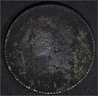 1811 HALF CENT, VG/F corroded KEY DATE