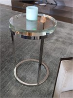Lucite and Polished Chrome side table
