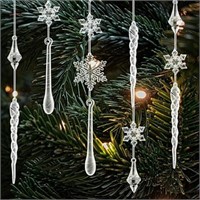 27pcs Crystal Snowflake Christmas Ornaments
