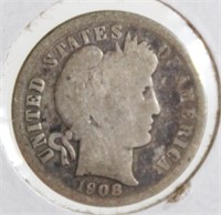 1908 Barber Dime