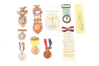 G.A.R. CIVIL WAR RIBBON AND MEDAL LOT OF 10