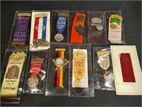 Collection of 12 vintage and antique medals and