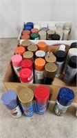 Large assortment of spray paint