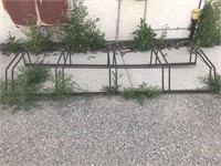 Multi-station bicycle rack. Made from rebar and