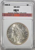 1900-S MORGAN SILVER DOLLAR AGP CHOICE BU+