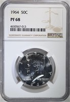 1964 KENNEDY HALF DOLLAR NGC PF68