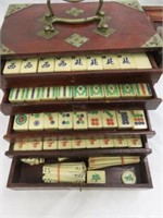 ANTIQUE ORIENTAL MAHJONG GAME IN BOX 6.5"T X 9.5"W
