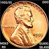 1955/55 DDO Wheat Cent CHOICE BU RD