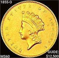 1855-O Rare Gold Dollar UNCIRCULATED