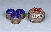(2) Ornate 1920's (.800) Silver Pill Boxes