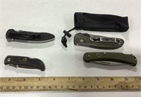 4 pocket knives w/ Puma SBG, Benchmade, CRKT &