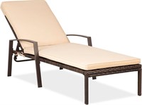 Pamapic Patio Lounge Chair  PE Rattan  Beige