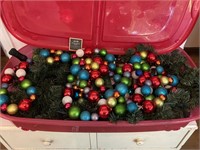 Red Tote of Christmas Garlands, One Solar Powered