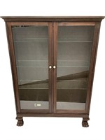 Vtg Glass Door Bookcase Display Cabinet