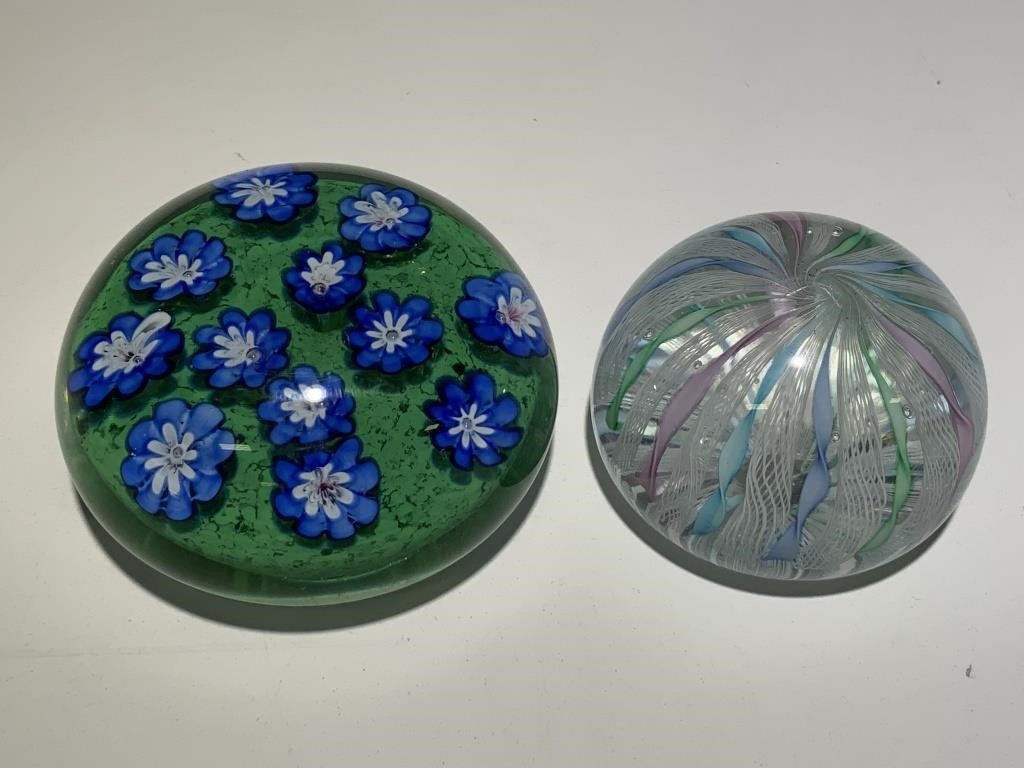 2 VTG Murano Glass Paperweights