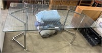 Glass Table w/ Chrome Base.