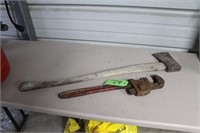 PIPE WRENCH AND SINGLE BLADE AXE