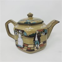 1909 Buffalo Pottery Deldare Ware Teapot Signed
