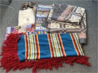 Southwest-Style Fringed Blanket 64” x 69”, Lap