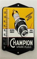 ANTIQUE PORCELAIN CHAMPION SPARK PLUGS THERMOMETER