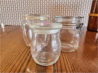 2 Glass Jars and 1 Plastic Jar
