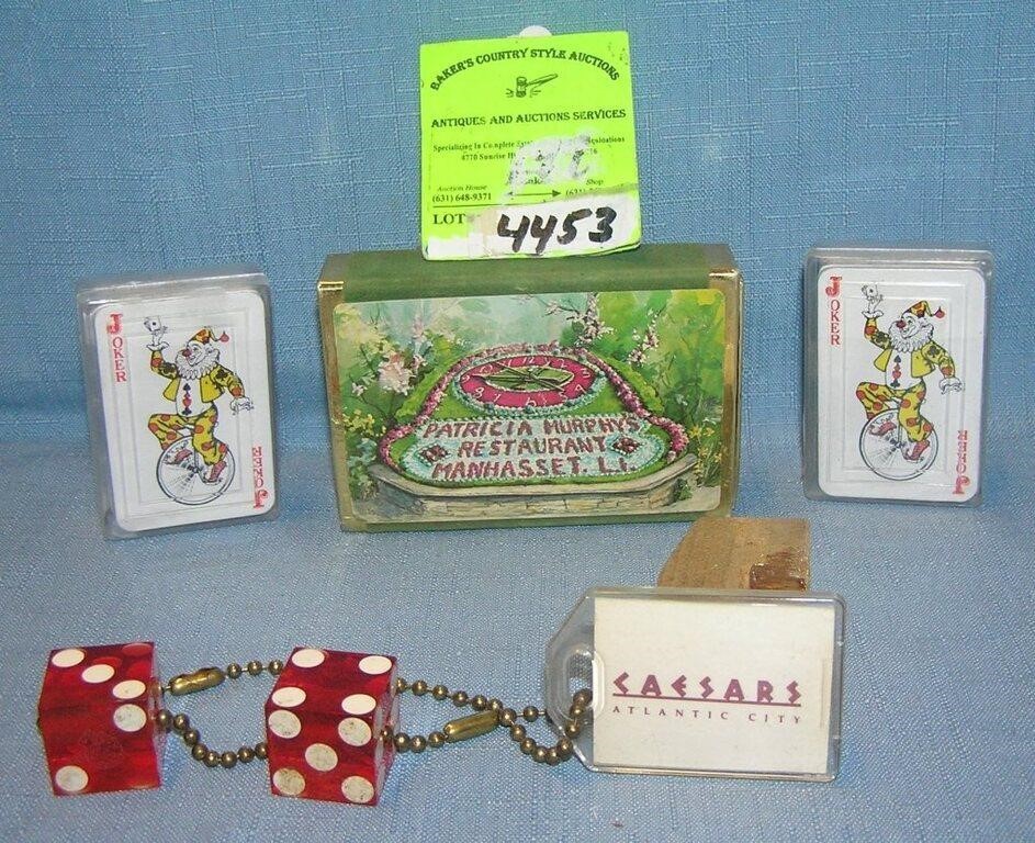 Group of cards and dice