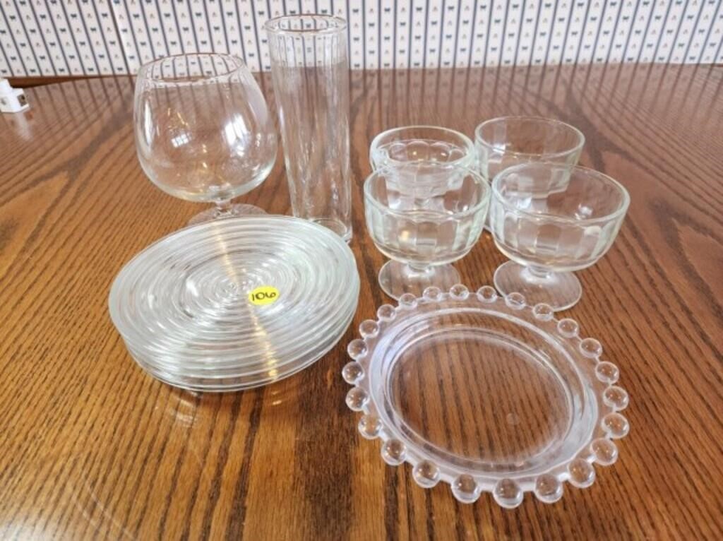 Flat of Clear Glassware