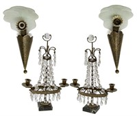 (4) WALL SCONCES & ITALIAN GIRANDOLE CANDELABRA