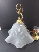 Lampe suspendue verre et métal