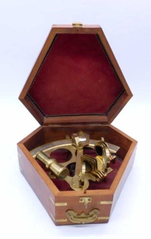 Nautical Sextant in Mahogany Case.