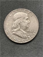 1962 D  Franklin Silver Half Dollar