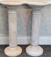 Pair of Vintage Marble Pedestal Stands
