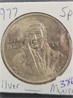 1977 MEXICO SILVER 5 PESO