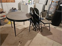 Vintage Folding Table & 4 Chairs